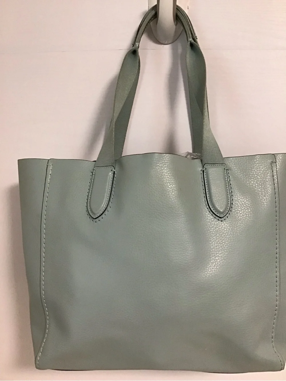 Coach Derby light blue leather tote bag please read
